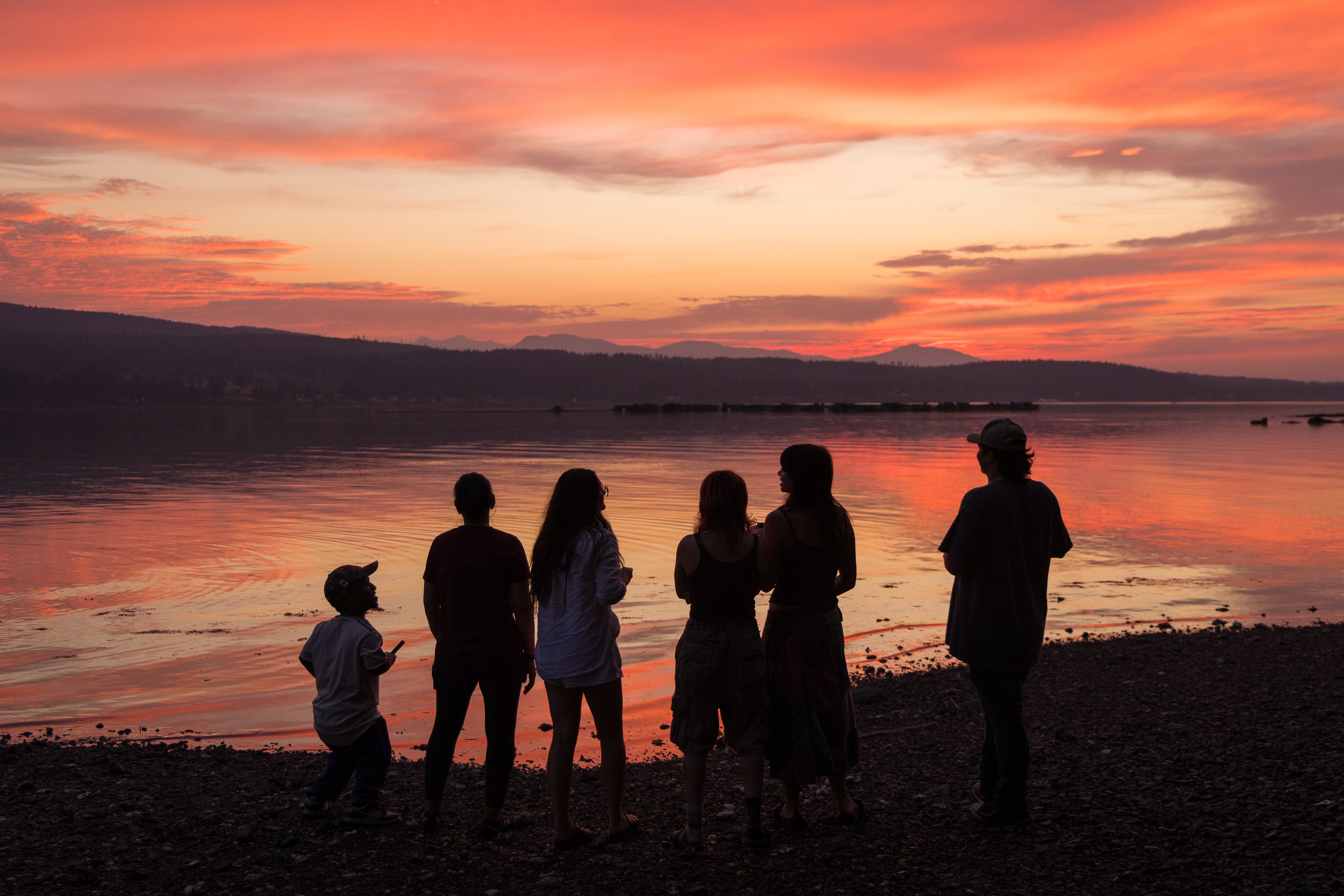 Camp Denman's founders watching the sunset over Baynes Sound